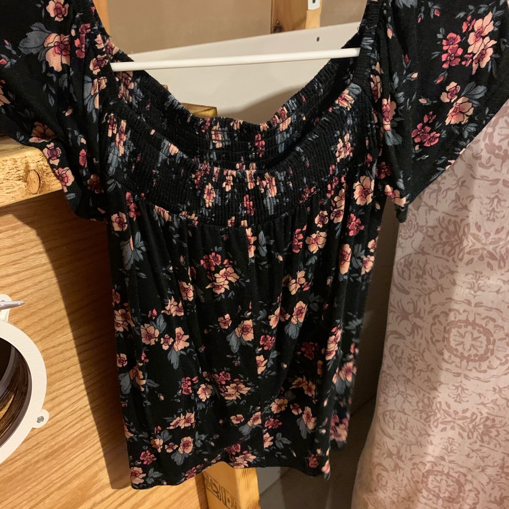 Off the shoulder floral blouse